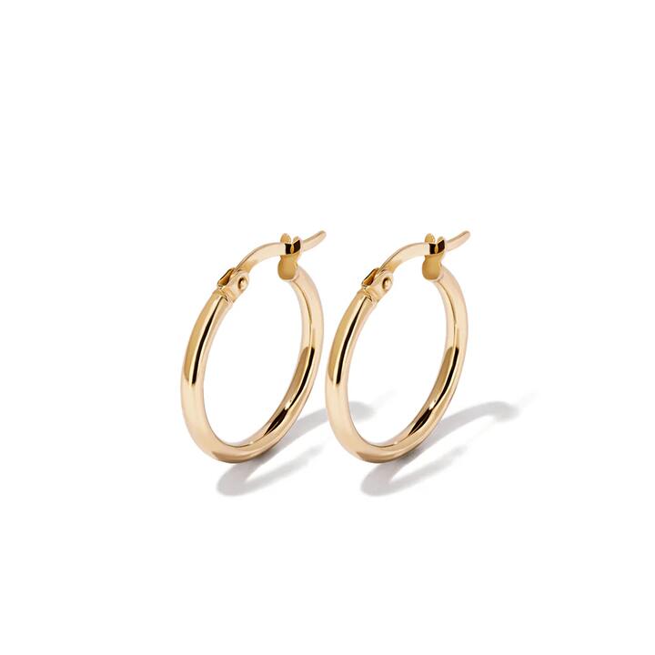 Image of Earrings. Productname: 15mm Tube Hoop Earrings in 9kt Bonded Yellow Gold in Gold colour by brand - Bevilles