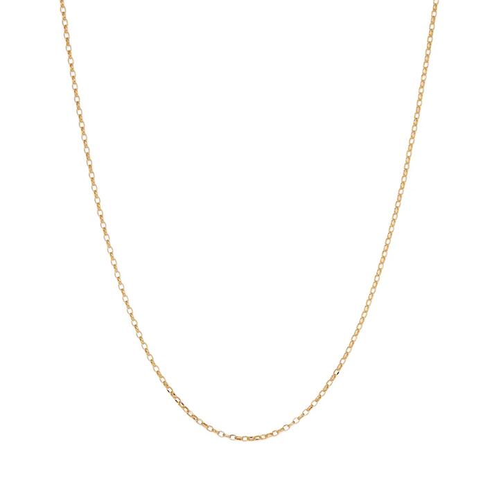Image of Necklaces. Product name - 55cm Fine Hollow Oval Belcher Chain in 9kt Yellow Gold in colour by brand - Bevilles