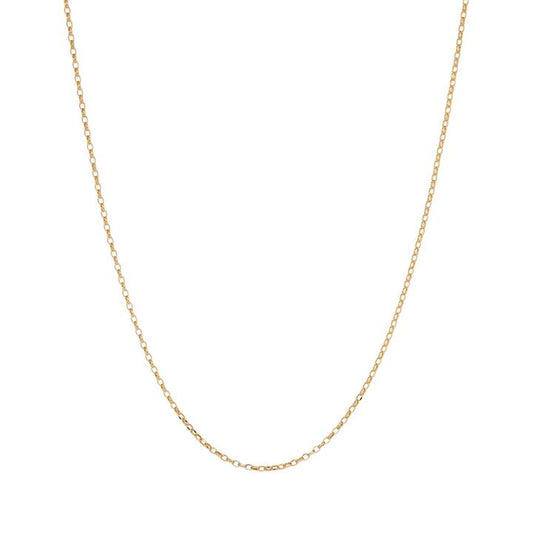 Image of Necklaces. Product name - 55cm Fine Hollow Oval Belcher Chain in 9kt Yellow Gold in colour by brand - Bevilles