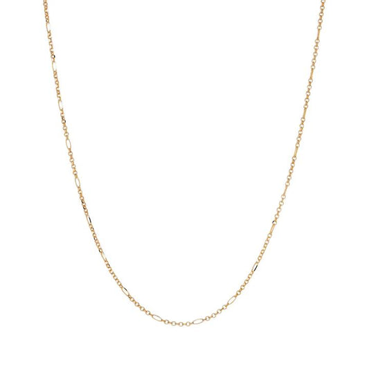 Image of Necklaces. Productname: 45cm Diamond Cut Figaro Chain in 9kt Yellow Gold in Gold colour by brand - Bevilles