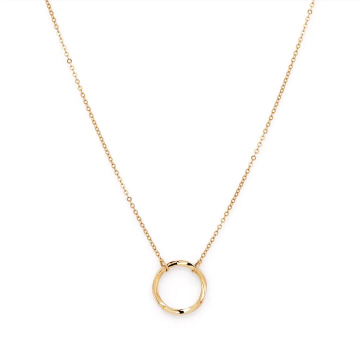 Image of Necklaces. Productname: 45cm Twist Circle Necklace in 9kt Yellow Gold in Gold colour by brand - Bevilles