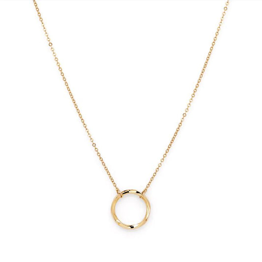 Image of Necklaces. Productname: 45cm Twist Circle Necklace in 9kt Yellow Gold in Gold colour by brand - Bevilles