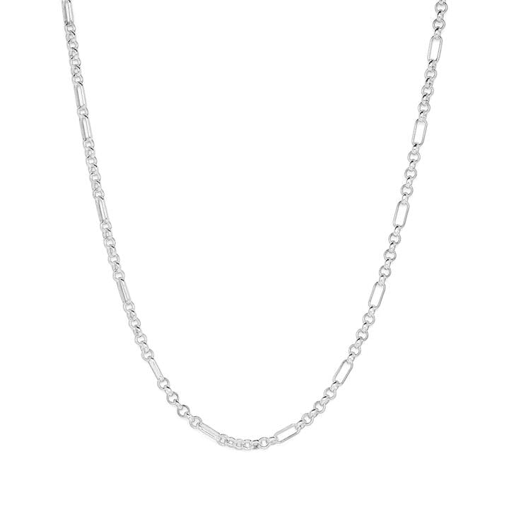 Image of Necklaces. Productname: 50cm Figaro Belcher Chain in Sterling Silver in Silver colour by brand - Bevilles