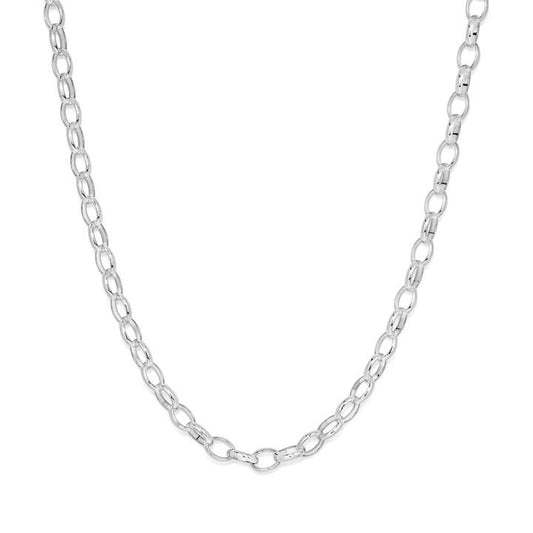 Image of Necklaces. Productname: 50cm Oval Belcher Chain in Sterling Silver in Silver colour by brand - Bevilles