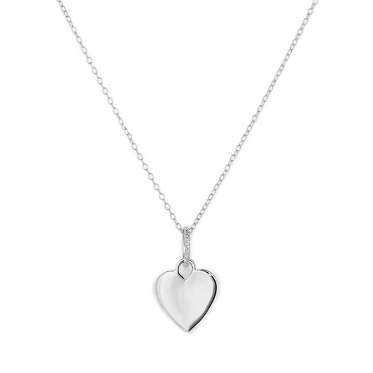 Image of Charms. Productname: 50cm Heart Pendant Necklace in Sterling Silver in Silver colour by brand - Bevilles
