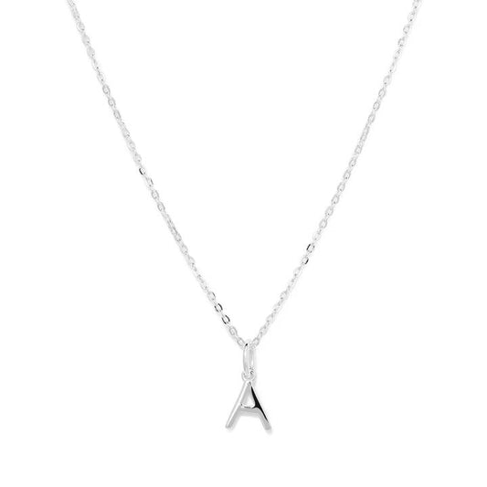 Image of Charms. Productname: 45cm Initial A Pendant Necklace in Sterling Silver in Silver colour by brand - Bevilles