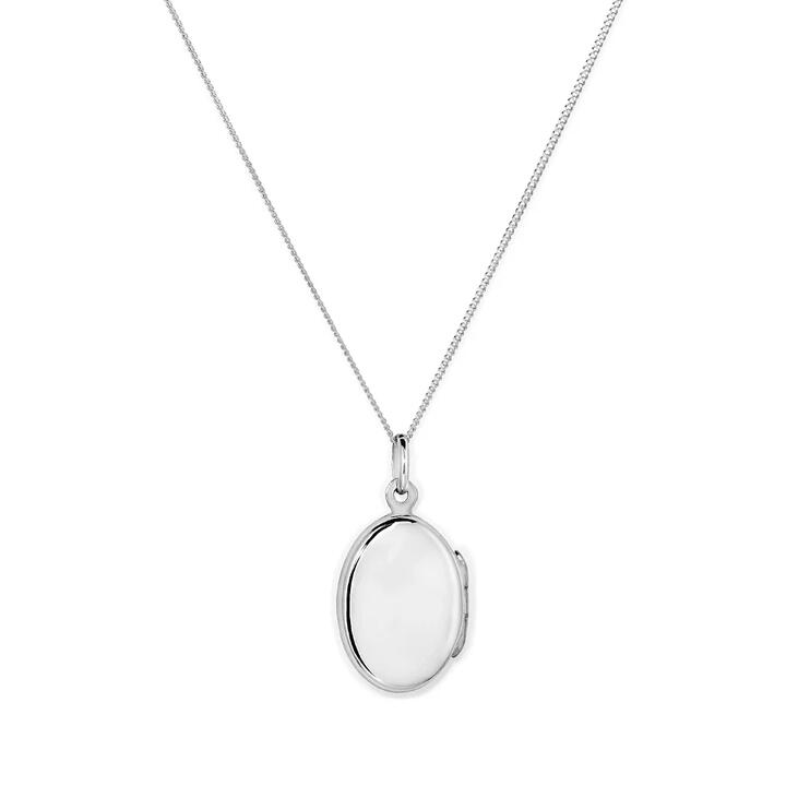 Image of Charms. Productname: 45cm Oval Locket Pendant Necklace in Sterling Silver in Silver colour by brand - Bevilles
