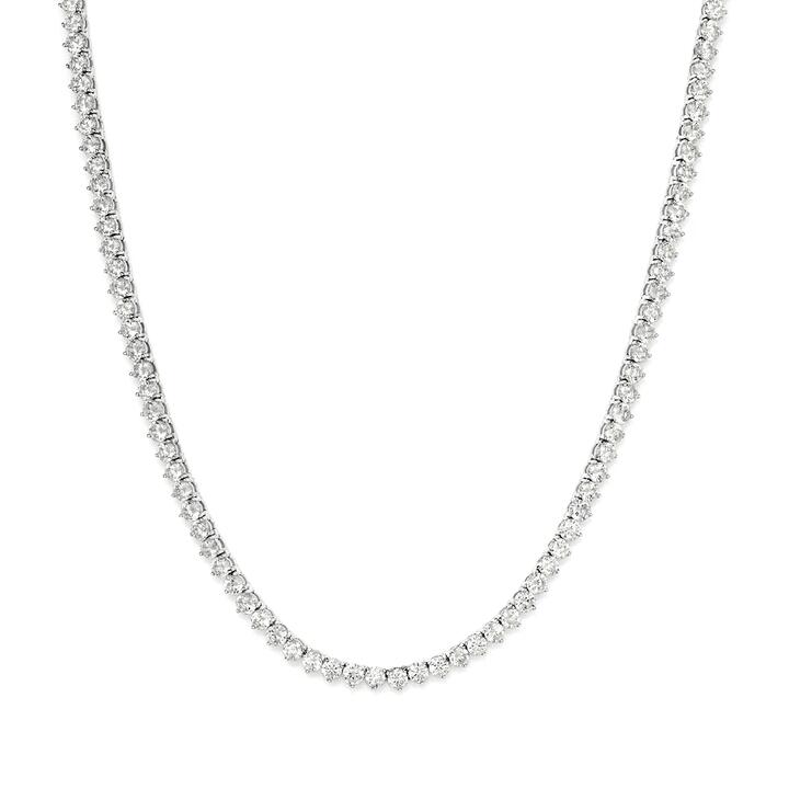 Image of Necklaces. Productname: 45cm Cubic Zirconia Tennis Necklace in Sterling Silver in Silver colour by brand - Bevilles