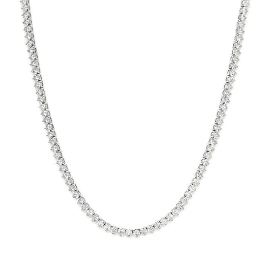 Image of Charms. Productname: 45cm 5mm Width 3-Claw Cubic Zirconia Tennis Necklace in Sterling Silver in colour by brand - Bevilles
