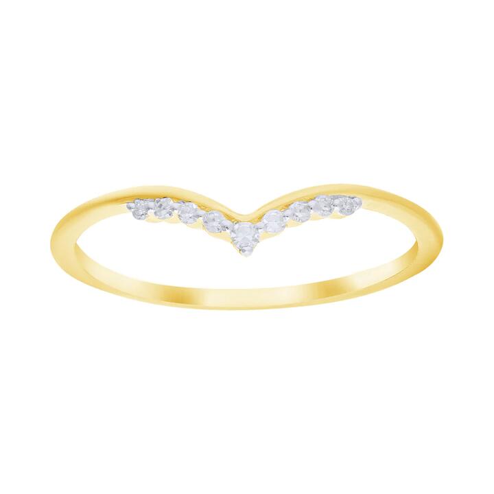 Image of Jewelry. Productname: Contour Ring with 0.05tw of Laboratory-Grown Diamonds in 9kt Yellow Gold in Diamond colour by brand - Bevilles