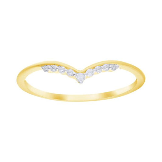 Image of Jewelry. Productname: Contour Ring with 0.05tw of Laboratory-Grown Diamonds in 9kt Yellow Gold in Diamond colour by brand - Bevilles