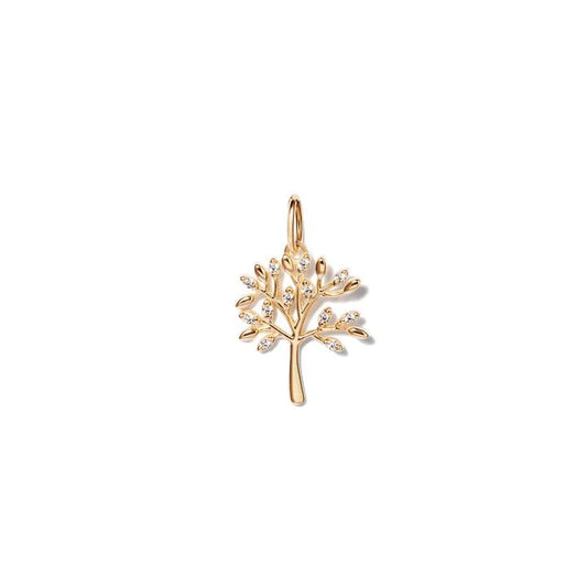 Image of Charms. Productname: Cubic Zirconia Tree of Life Pendant in 9kt Yellow Gold in Gold colour by brand - Bevilles