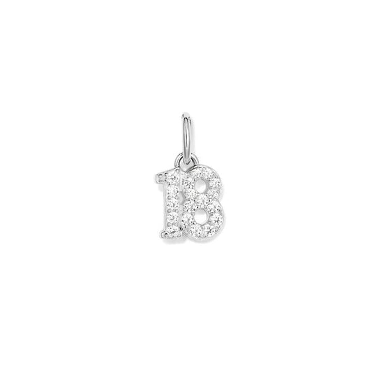 Image of Charms. Productname: Eighteen Cubic Zirconia Pendant in Sterling Silver in Silver colour by brand - Bevilles