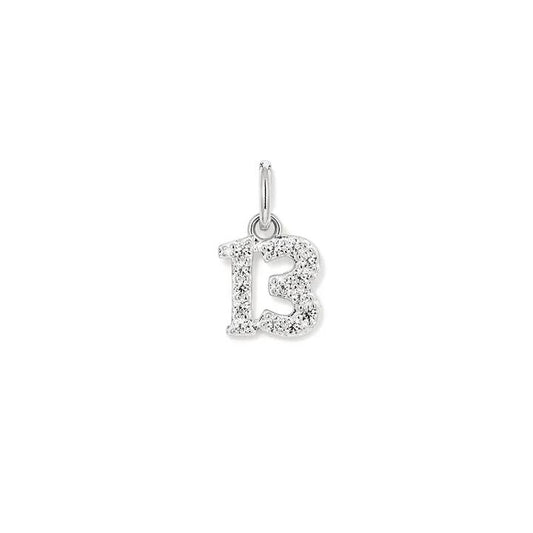 Image of Charms. Product name - Thirteen Cubic Zirconia Pendant in Sterling Silver in colour by brand - Bevilles