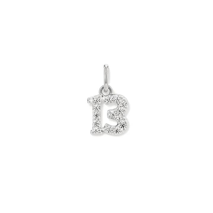 Image of Charms. Product name - Thirteen Cubic Zirconia Pendant in Sterling Silver in colour by brand - Bevilles