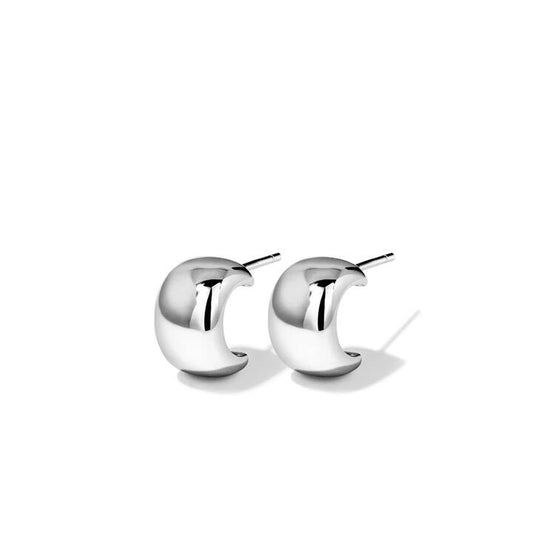 Image of Earrings. Productname: Dome Stud Earrings in Sterling Silver in Silver colour by brand - Bevilles