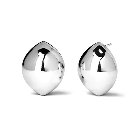 Image of Earrings. Productname: Domed Pebbled Studs in Sterling Silver in Silver colour by brand - Bevilles