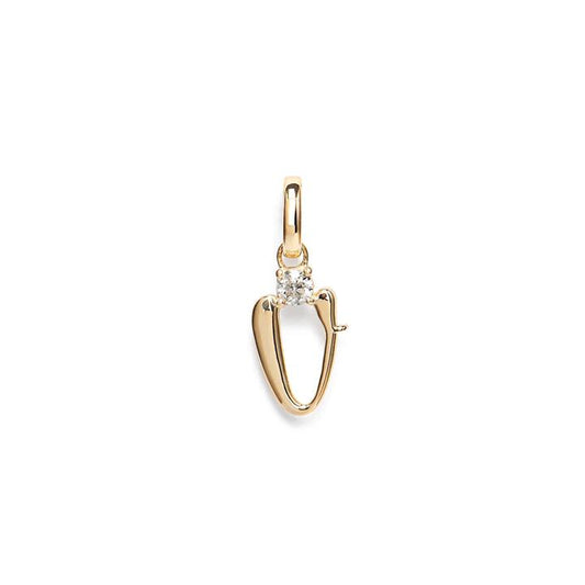 Image of Charms. Product name - Initial V Pendant with Solitaire 0.05ct Laboratory-Grown Diamond in 9kt Yellow Gold in colour by brand - Bevilles