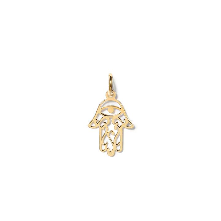 Image of Charms. Productname: Hamsa Pendant in 9kt Yellow Gold in Gold colour by brand - Bevilles