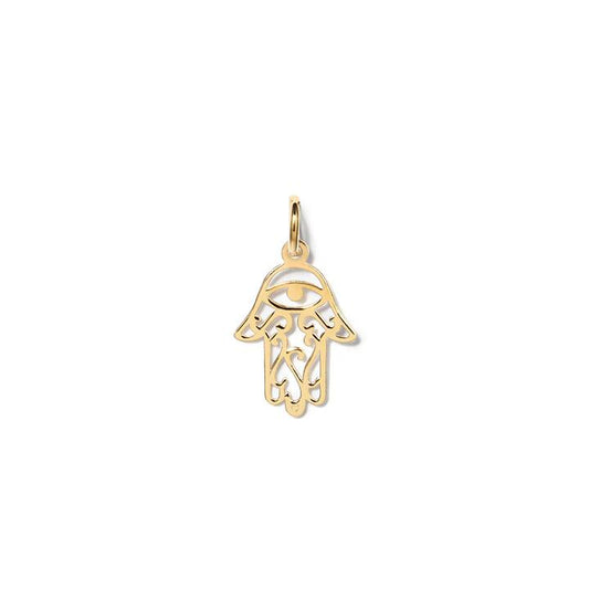 Image of Charms. Productname: Hamsa Pendant in 9kt Yellow Gold in Gold colour by brand - Bevilles