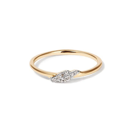 Image of Jewelry. Productname: Two Row Twist Ring with 0.03tw of Laboratory-Grown Diamonds in 9kt Yellow Gold in Diamond colour by brand - Bevilles
