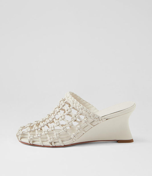 Image of Sandals. Productname: Fayy White Leather Mules in WHITE colour by brand - MOLLINI