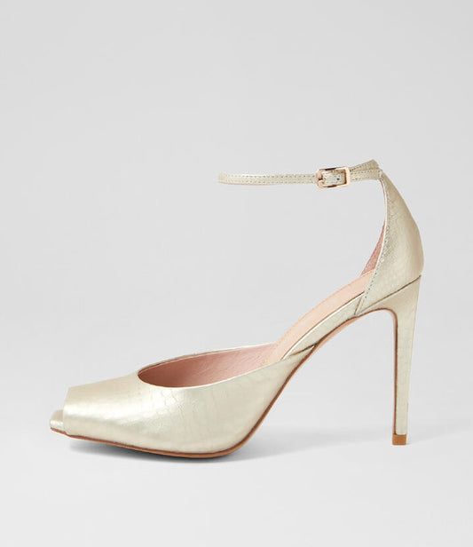 Image of Sandals. Productname: Julien Muted Gold Leather Sandals in MUTED GOLD colour by brand - MOLLINI