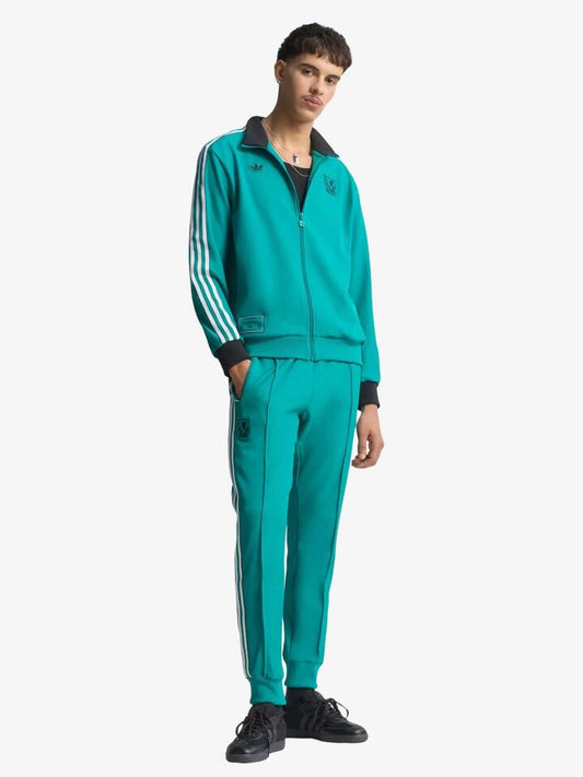 Image of a model wearing Tops. Productname: Adidas Liverpool FC Icon Track Top in Sea Green colour by brand - Adidas