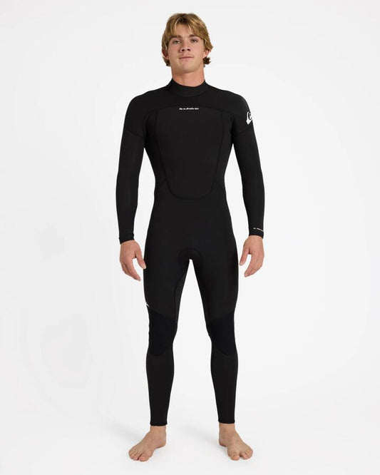 Image of a model wearing Tops. Productname: Quiksilver Mens Prologue+ 3/2 Back Zip Wetsuit Black - in Black colour by brand - Quiksilver