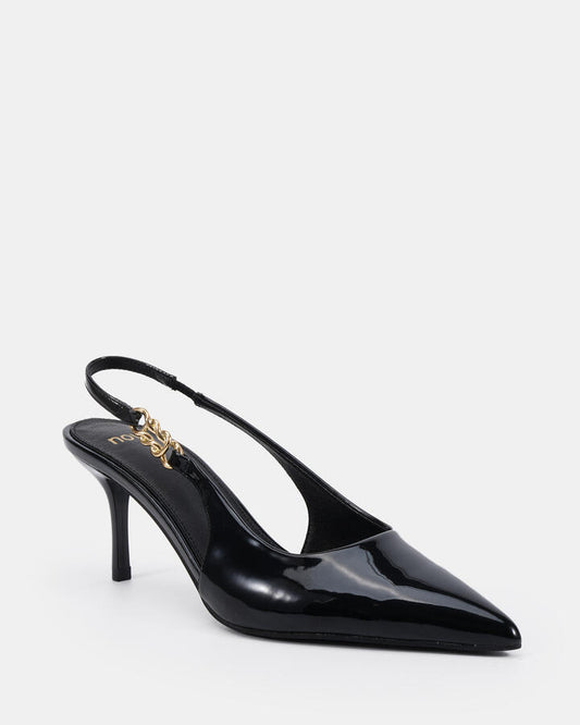 Image of Footwear. Productname: Inara: Black Patent - Women's Court - Low Heel in Black colour by brand - Novo