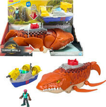 Image of Action Figures. Product name - Fisher-Price Imaginext Jurassic World Rebirth Aquachomp Chase Mosasaurus 18 inch in colour by brand - Toymate