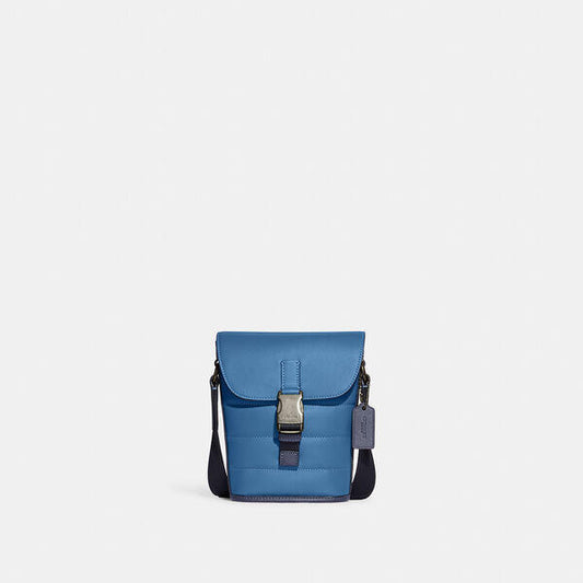 Image of Bags. Productname: Track Small Flap Crossbody With Quilting in SKY BLUE colour by brand - Coach Outlet Australia