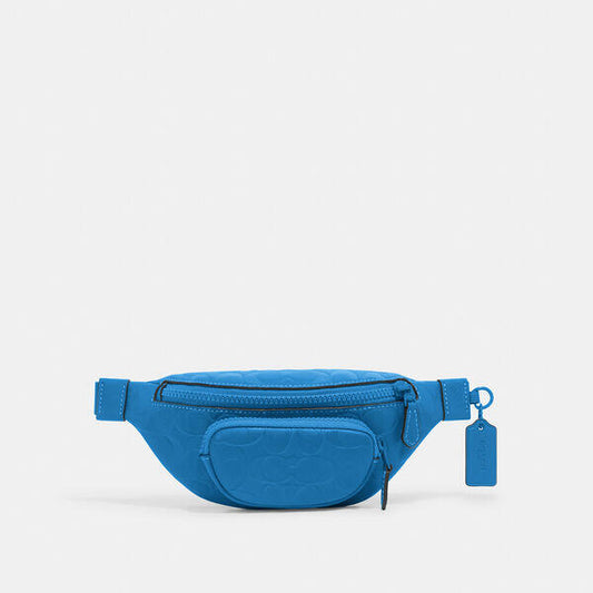 Image of Accessories. Productname: Sprint Belt Bag 24 N Signature Leather in 1J/BLUE JAY colour by brand - Coach Outlet Australia