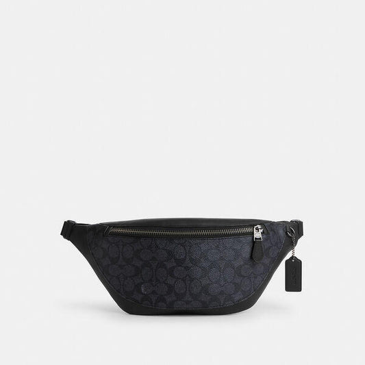 Image of Accessories. Productname: Warren Belt Bag In Signature Canvas in CHARCOAL/BLACK colour by brand - Coach Outlet Australia