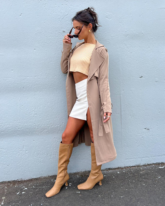 Image of Boots. Productname: Octavia: Camel - Women's Boot Low-mid Heel in Beige colour by brand - Novo
