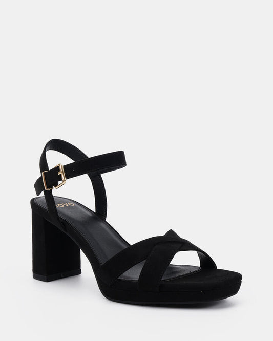 Image of Heels. Productname: Minny: Black - Women's Strappy - High Heel in Black colour by brand - Novo