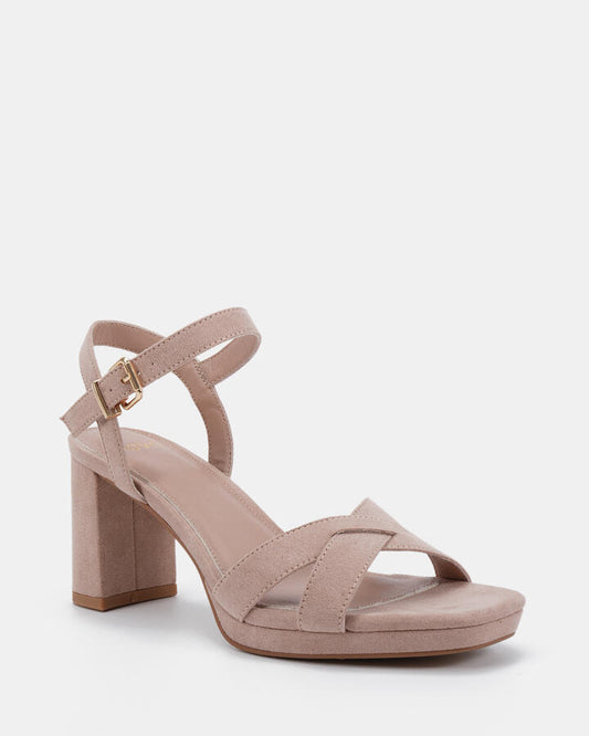 Image of Heels. Product name - Minny Nude High Heels in Nude colour by brand - Novo