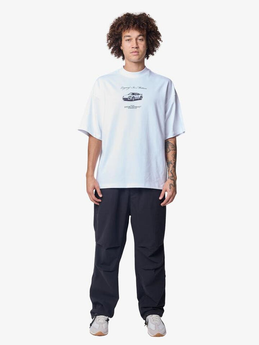 Image of a model wearing Tops. Productname: TNE Legacy In Motion Tee in Optic White colour by brand - TNE