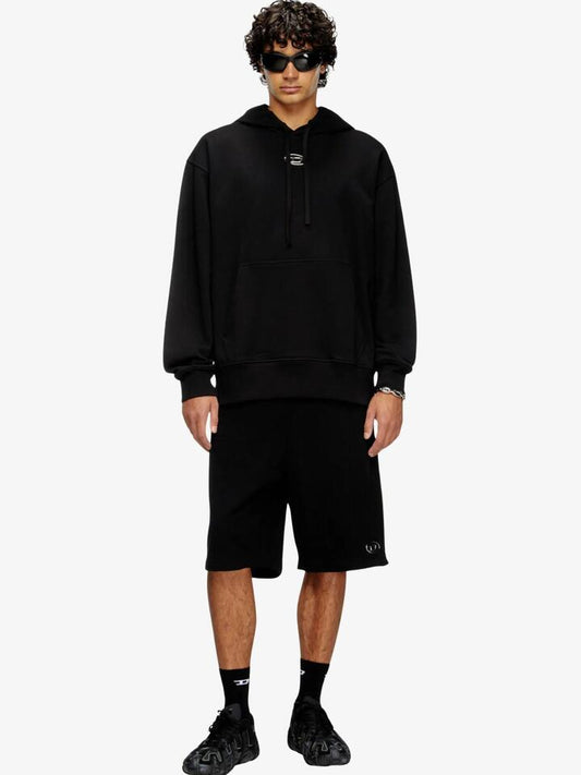 Image of a model wearing Outerwear. Productname: Diesel Macs Hoodie in Black colour by brand - Diesel