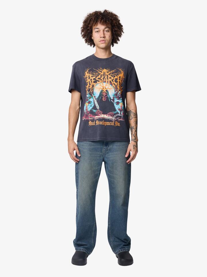 Image of a model wearing Tops. Productname: Deus R&D Tee in Anthracite colour by brand - Deus