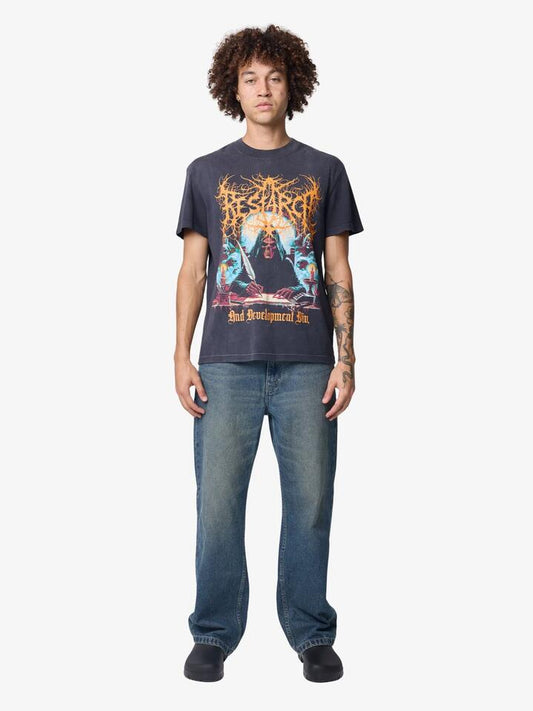 Image of a model wearing Tops. Productname: Deus R&D Tee in Anthracite colour by brand - Deus