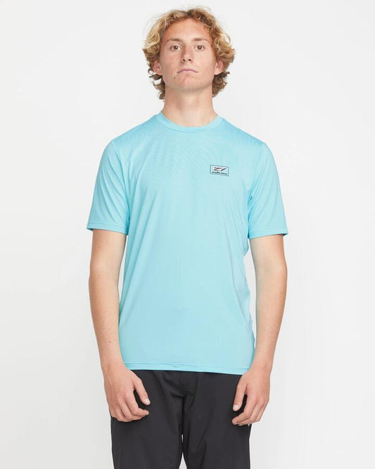 Image of Shirts. Product name - Volcom Mens Modstone Loose Surf Shirt Resin Blue in Resin Blue colour by brand - Volcom