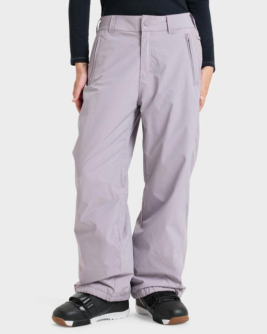 Image of a model wearing Pants. Product name - Roxy Womens Steeply Snow Pants Nirvana in Nirvana colour by brand - Roxy
