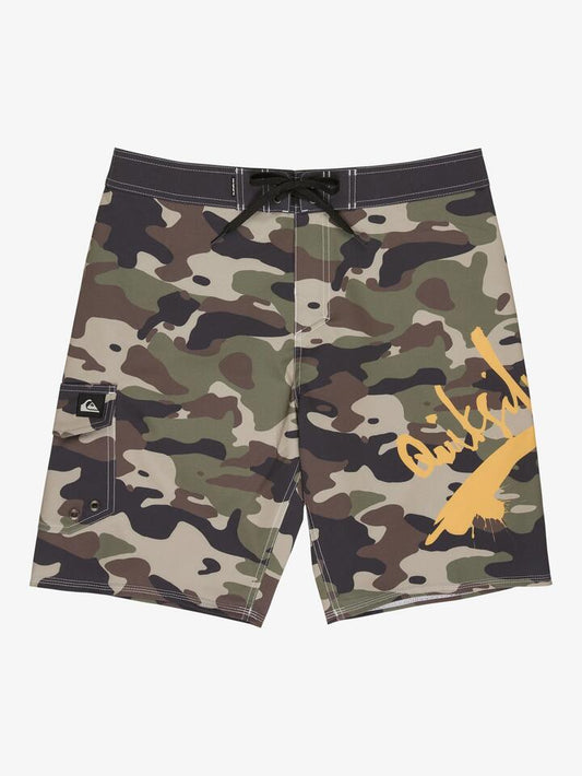 Image of Swimwear. Product name - Quiksilver Mens Surfsilk 20" Boardshorts Grape Leaf Impaired Camo in Grape Leaf Impaired Camo colour by brand - Quiksilver