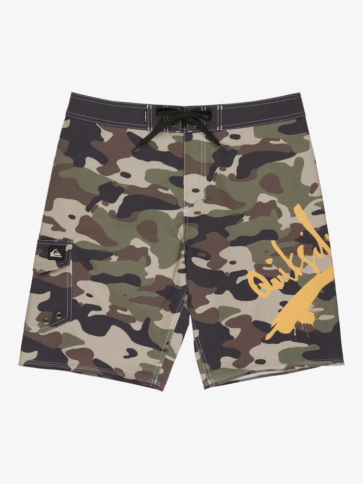 Image of Swimwear. Product name - Quiksilver Mens Surfsilk 20" Boardshorts Grape Leaf Impaired Camo in Grape Leaf Impaired Camo colour by brand - Quiksilver