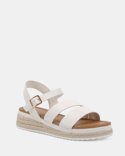 Image of Flats. Productname: Theia: White - Women's Strappy - Flat in Multi colour by brand - Novo