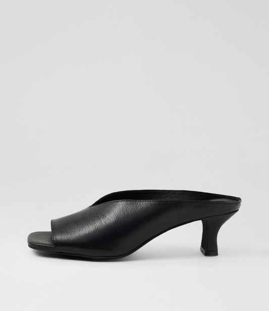 Image of Sandals. Productname: Ursula Black Leather Sandals in BLACK colour by brand - MIDAS