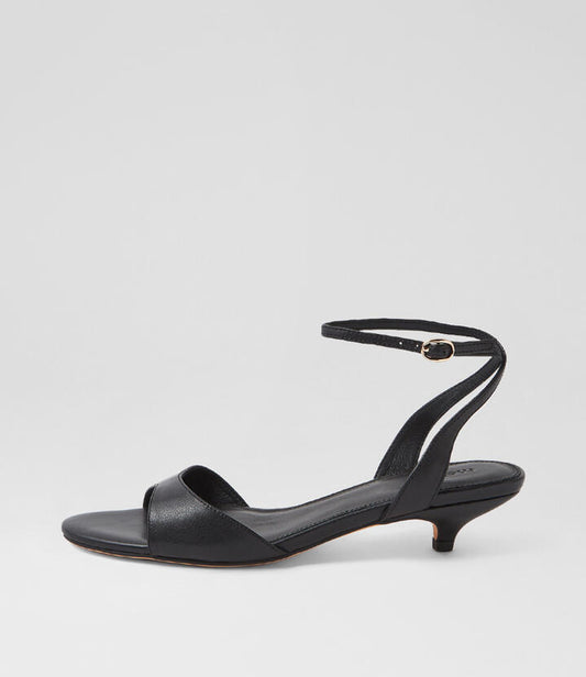 Image of Sandals. Productname: Neeta Black Leather Sandals in BLACK colour by brand - MOLLINI