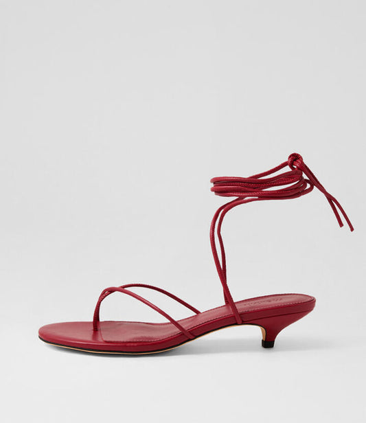 Image of Sandals. Productname: Nabliss Deep Red Leather Sandals in DEEP RED colour by brand - MOLLINI