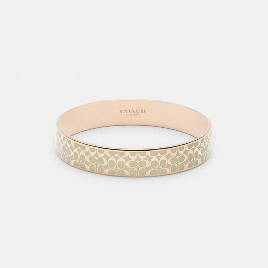 Image of Jewelry. Productname: Signature Bangle in ROSE GOLD/CHALK colour by brand - Coach Outlet Australia
